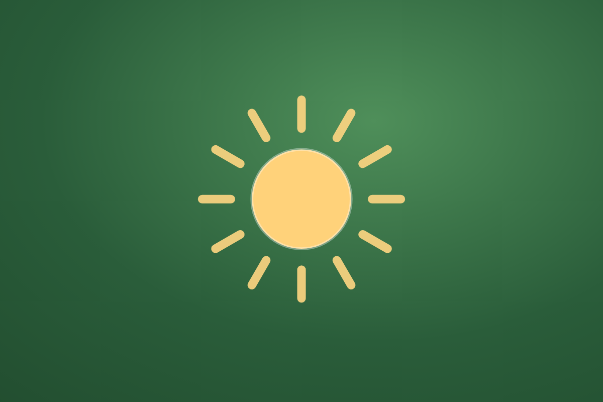 An animated sky with a live good-to-be-outside comfort score.