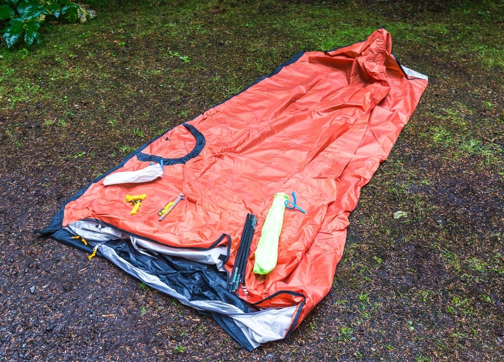 Tent and gears for set up in a wet ground