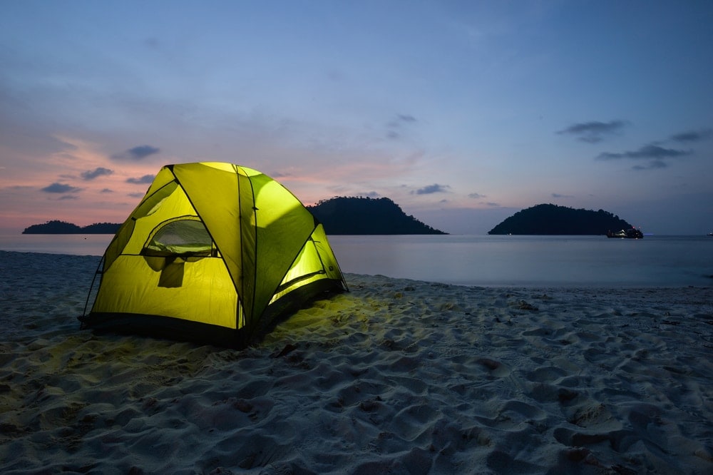 Camping tent on the beach