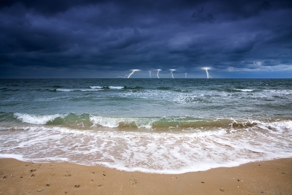 Lightning on the beach