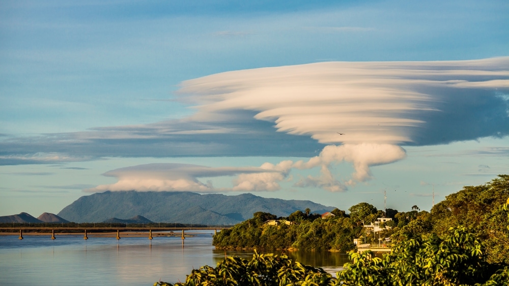 Lenticular cloud formation above a mountain