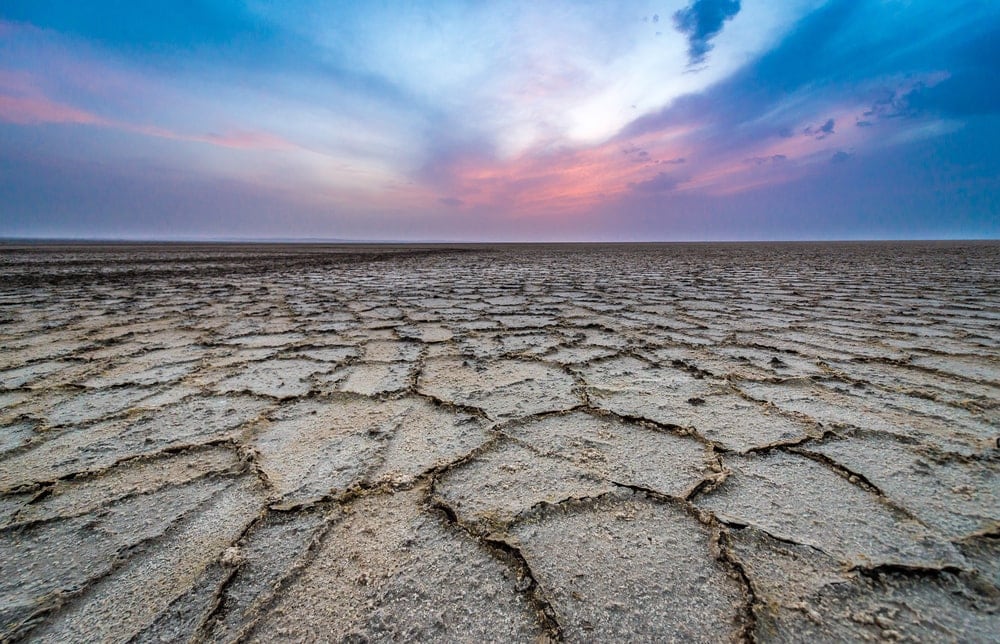 Dry lake landform in Iran