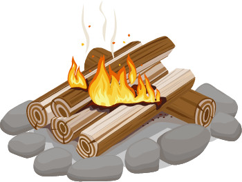 Icon of a lean to campfire