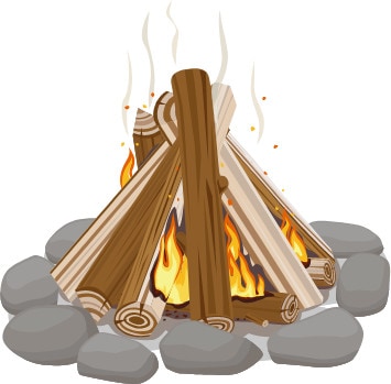 Icon of a teepee campfire