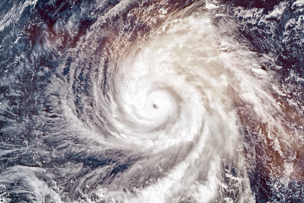 Satellite view of a typhoon