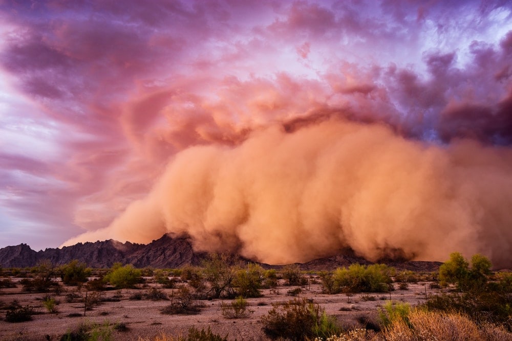 Dust storm in a desert