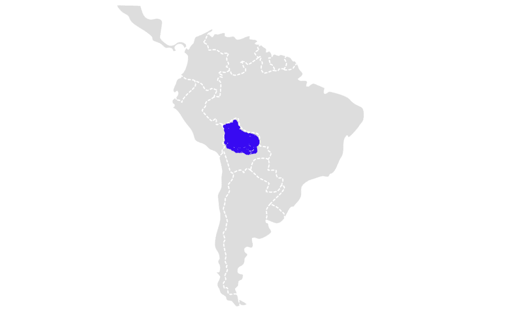 Distribution map of bolivian river dolphin