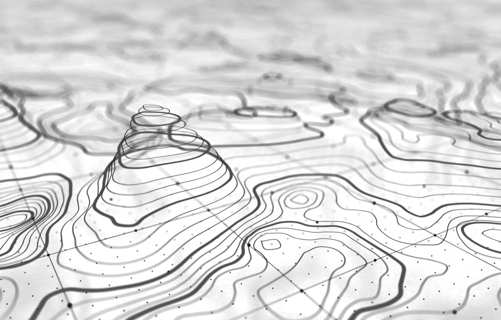 3D illustration of Abstract Topographic map