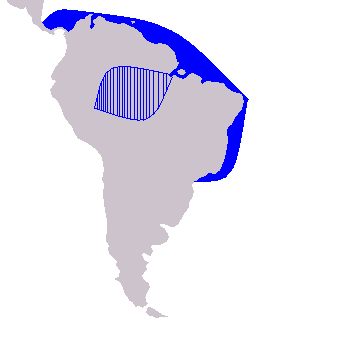 Distribution map of tucuxi dolphins