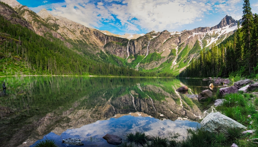 beautiful Avalanche lake in Glacier National Park