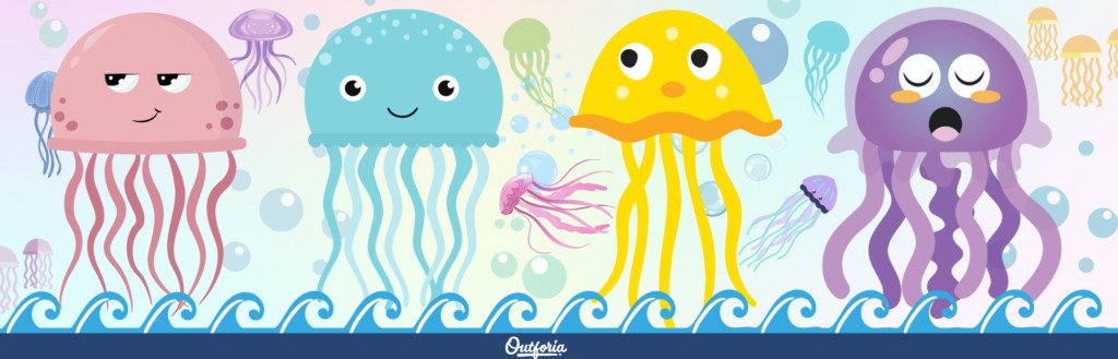 Colorful jellyfish graphics