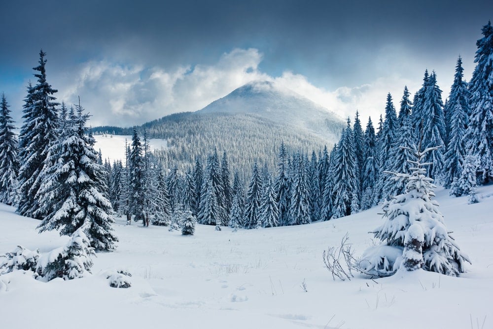 Landscape of snowy mountain
