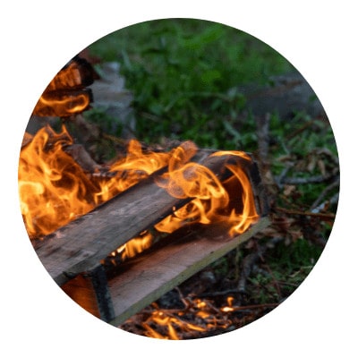 Burning wood icon