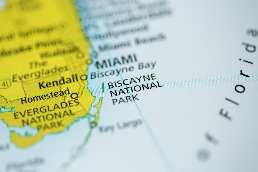 Biscayne National Park on a map