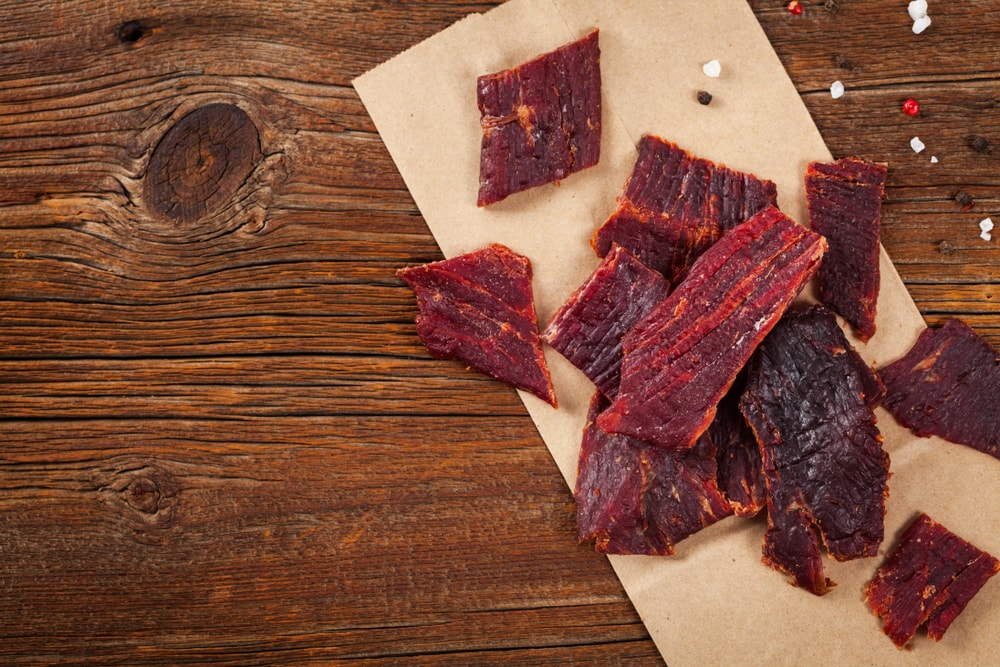 one of the food to take on a hike, a beef jerky