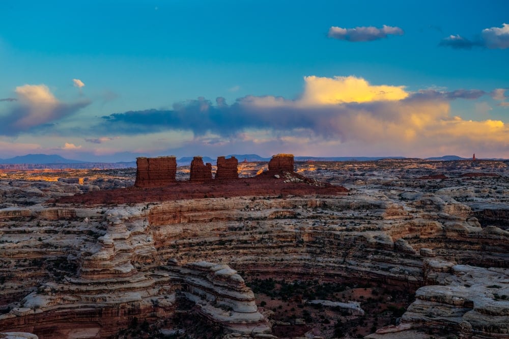sunset at the Maze District in Canyonlands National Park