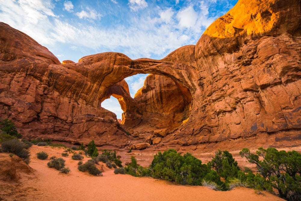 Double arches in Arches National Park Utah