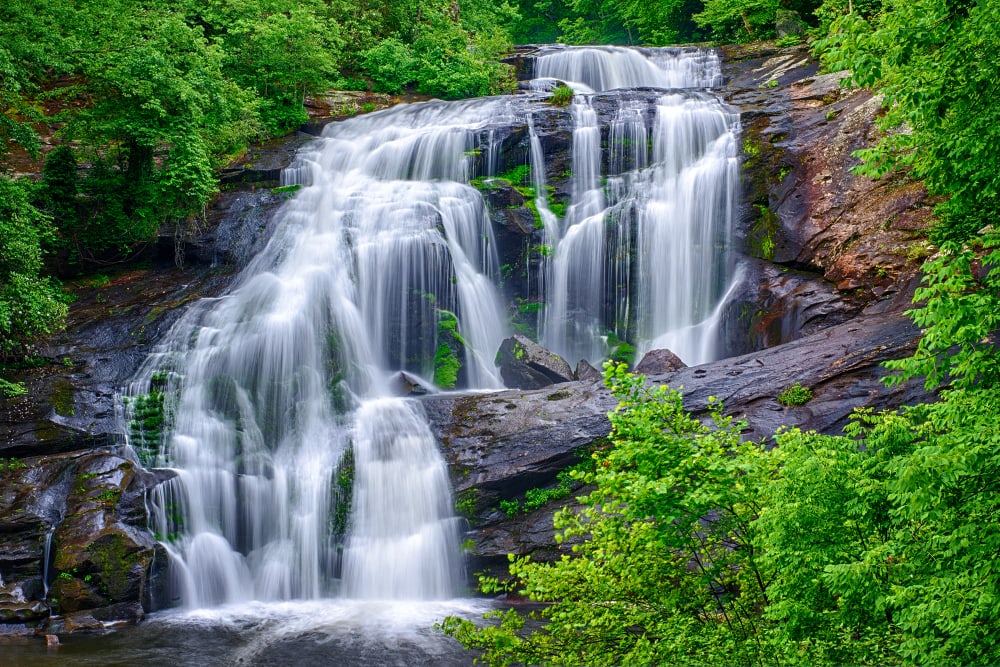 one of the most spectacular waterfalls in Tennessee, the Bald River Falls which is also located in the Cherokee National Forest