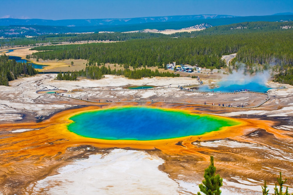 The Grand Prismatic Spring in the first designated US National park, the Yellowstonstone National Park