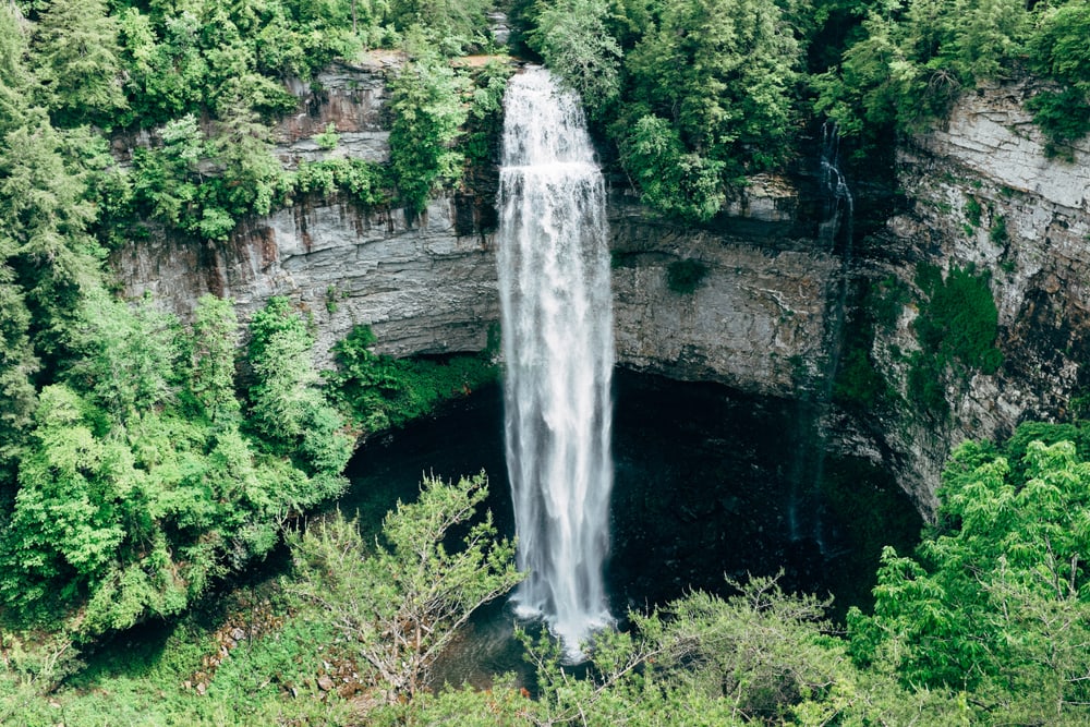 View of the Fall Creek Falls, a waterfall in Tennessee