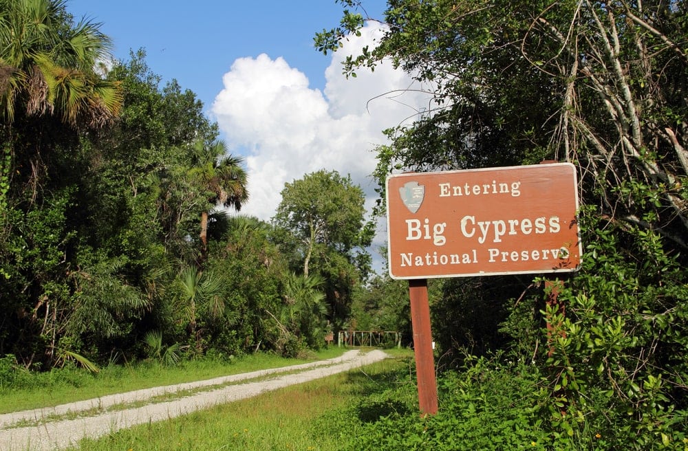 Entering Big Cypress National Preserve Signage