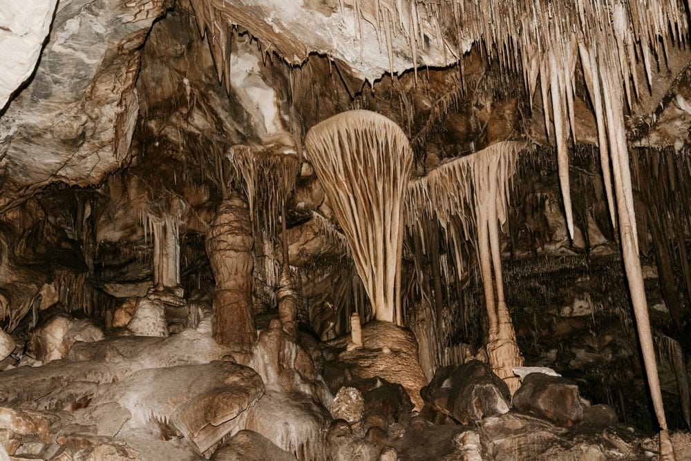 Stalagmites at the Lehman Caves at the Great Basin National Park