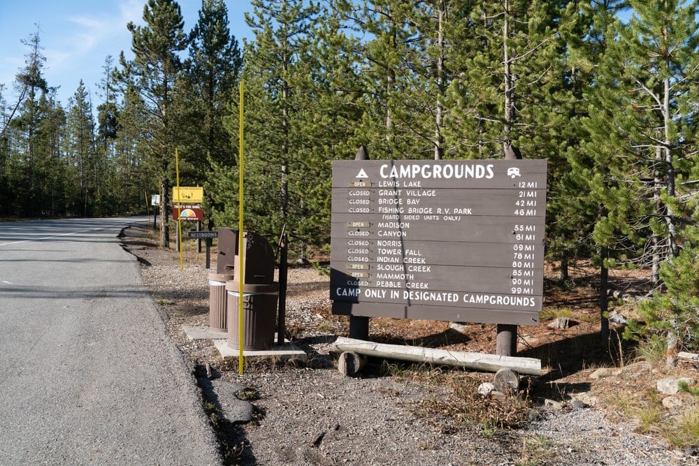 National Forest campground signage
