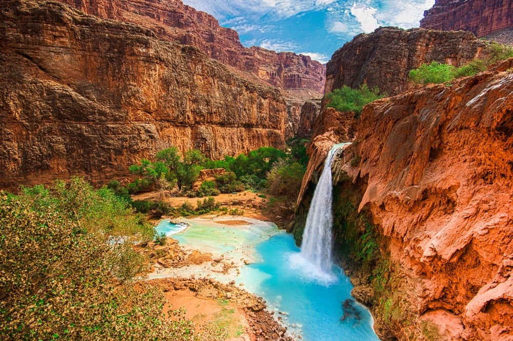 The Havasu Falls found in the Grand Canyon National Park