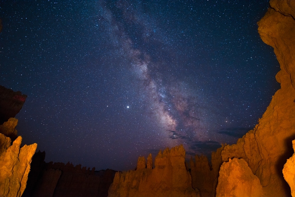 Milky Way seen through the Bryce Canyon National Park