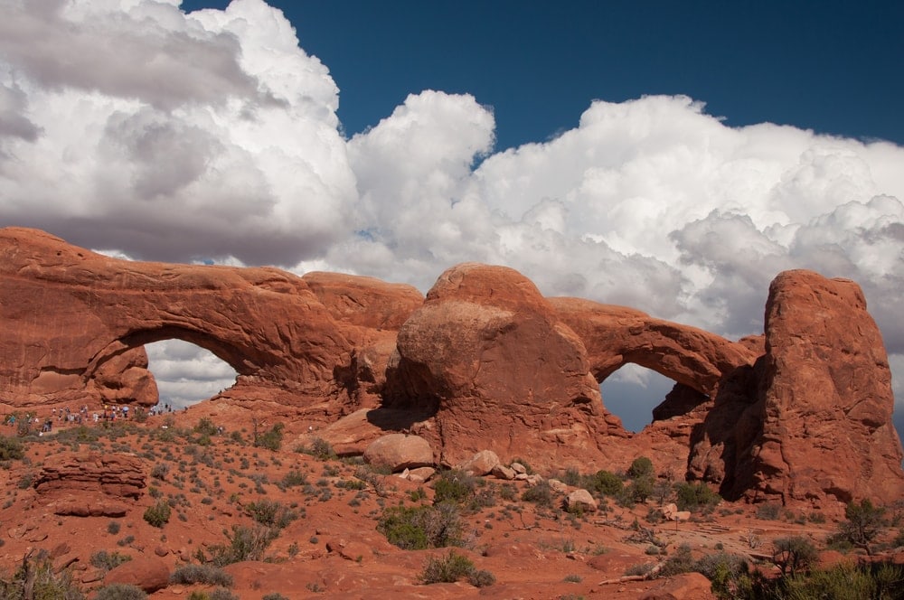 view of the north and south window in Arches national park