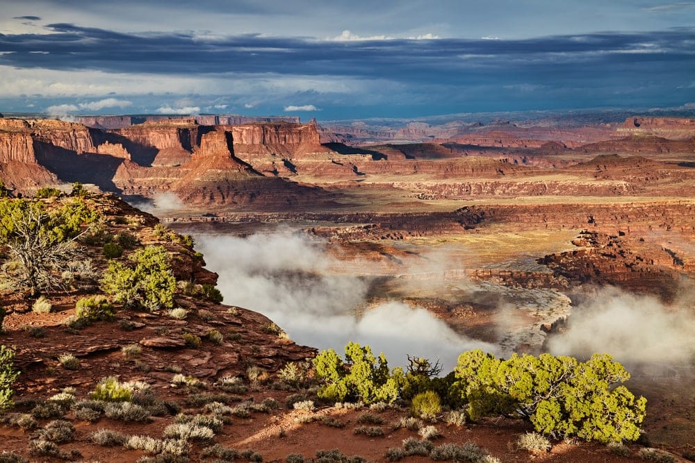 Fog in the Island in the Sky at Canyonlands National Park