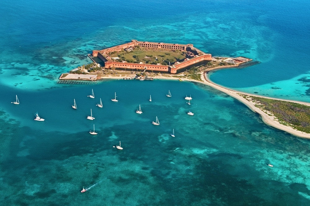 aerial view of the Dry Tortugas national park