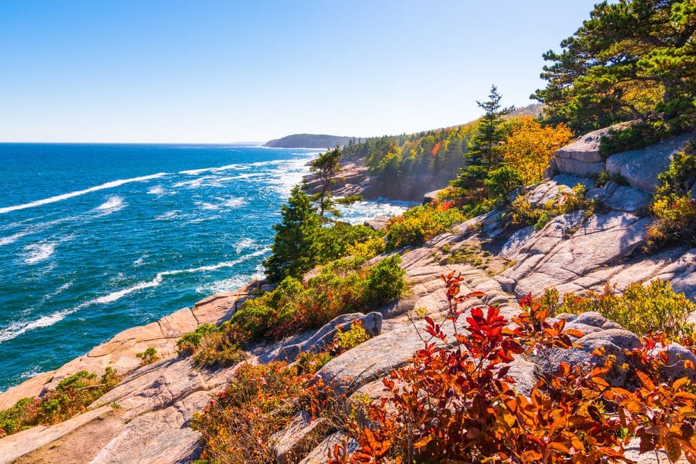 Maine coastiline view from the Acadia National Park