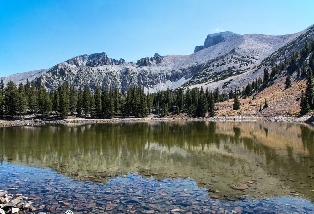 Stella Lake and the Wheeler Peak, the second tallest mountain in Nevada at the Great Basin National Forest
