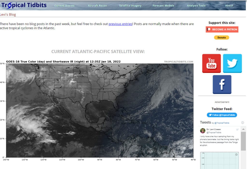 image from the website of Tropica Tidbits, a weather forecasting project developed by a single meteorologist