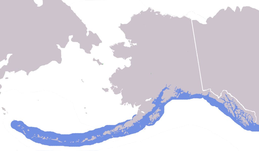 Sea otter distribution map in Alaska