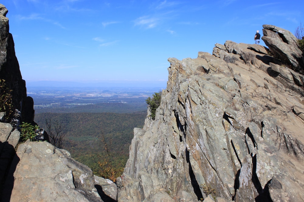 Aerial view of Humpback Rocks in Virginia