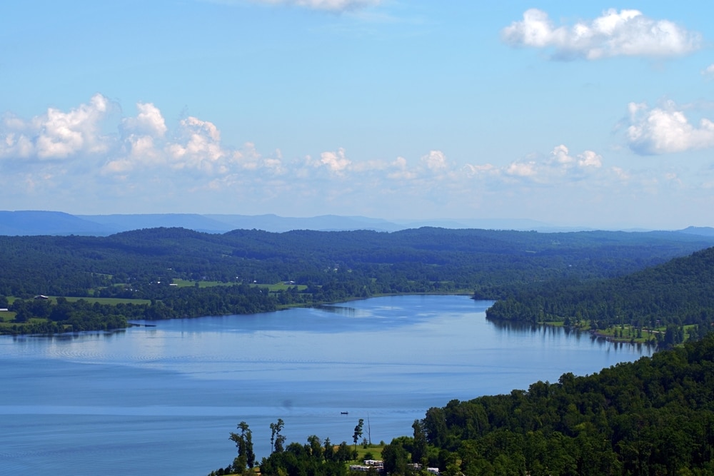 Aerial view of Lake Guntersville of Alabama