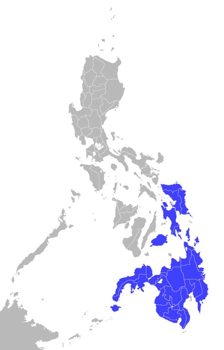 distribution map of the Philippine Tarsier