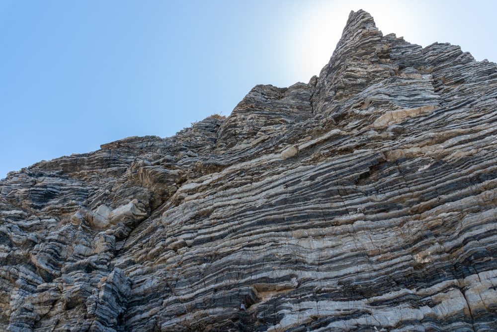 Ground view of a mountain rock