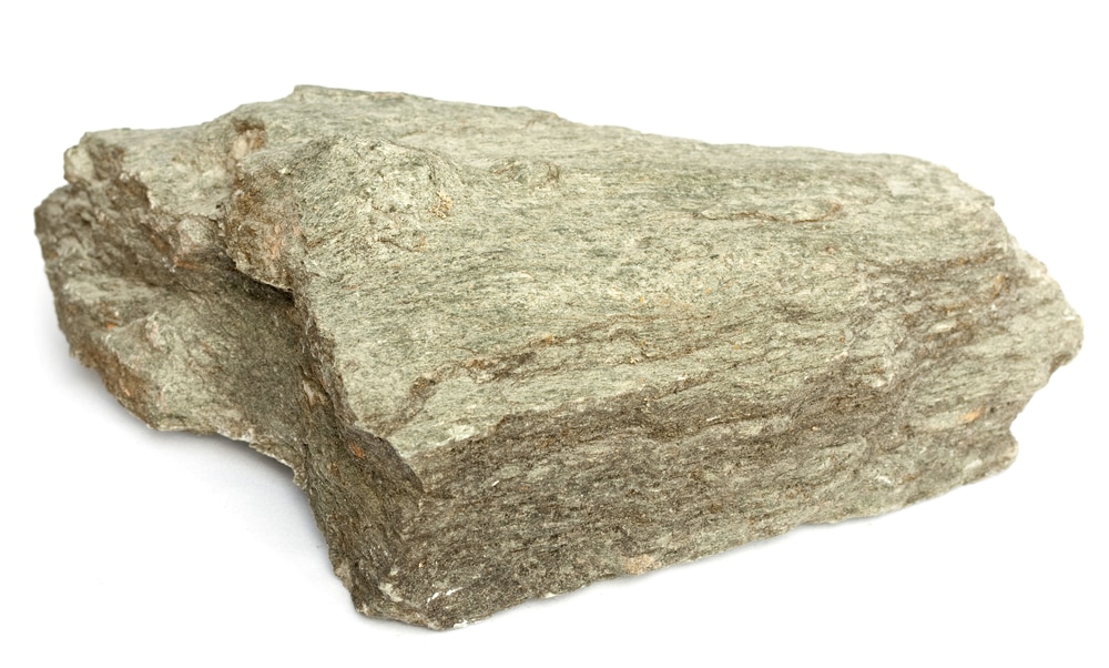 Schist laying on white background