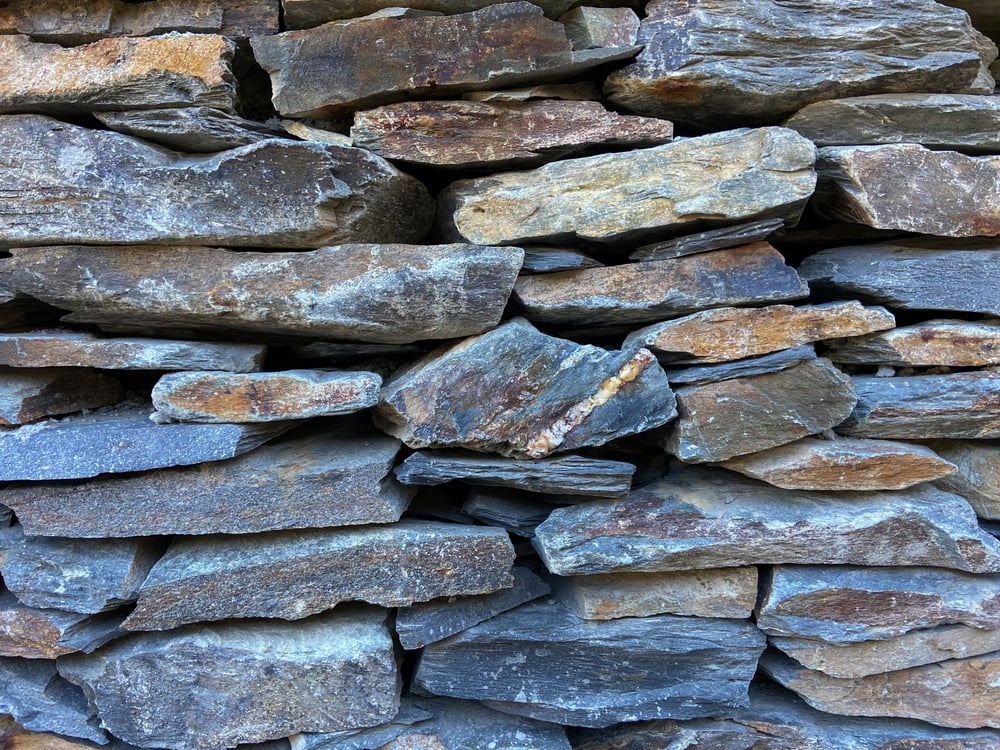 Pile of schist rock