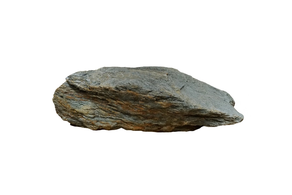 Schist rock isolated in white background