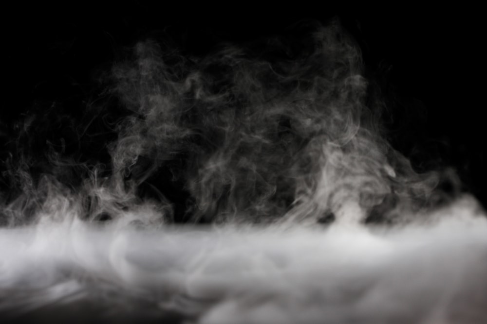 Dry ice smoke on a black background