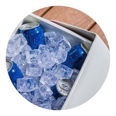 High quality cooler with dry ice and coke in it