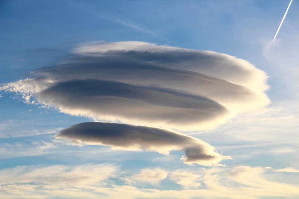 Lenticular Clouds formed in the sky