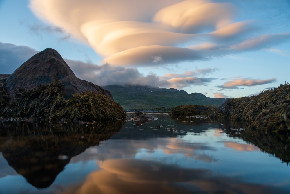 Lenticular Clouds formed on top of a lake
