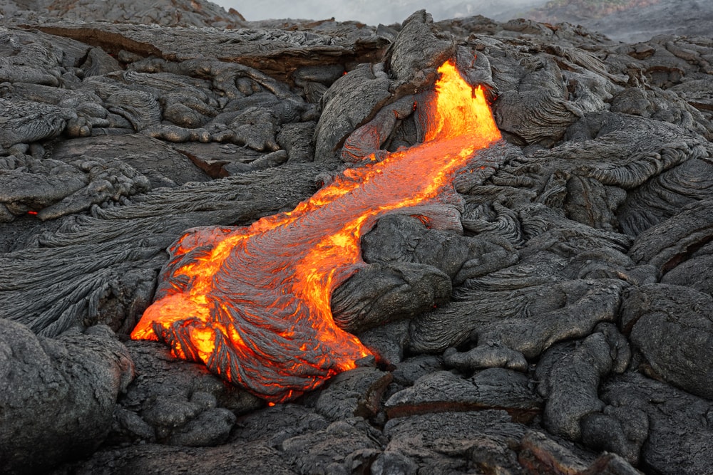 Magma coming out from volcano