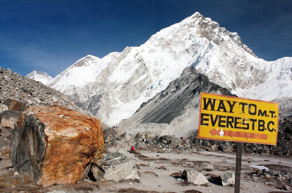 image of a signage going to Mount Everest base camp