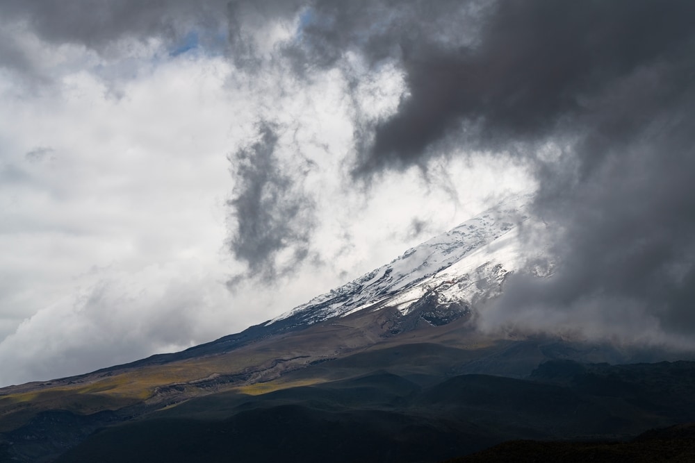 Volcano forming a cloud
